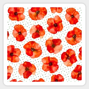 Californian poppies meadow - watercolor florals Sticker